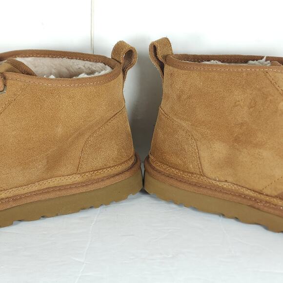 UGG Men's Neumel US 12 Chestnut Suede Sheepskin Lined LaceUp Ankle Chukka Boots - Picture 15 of 16